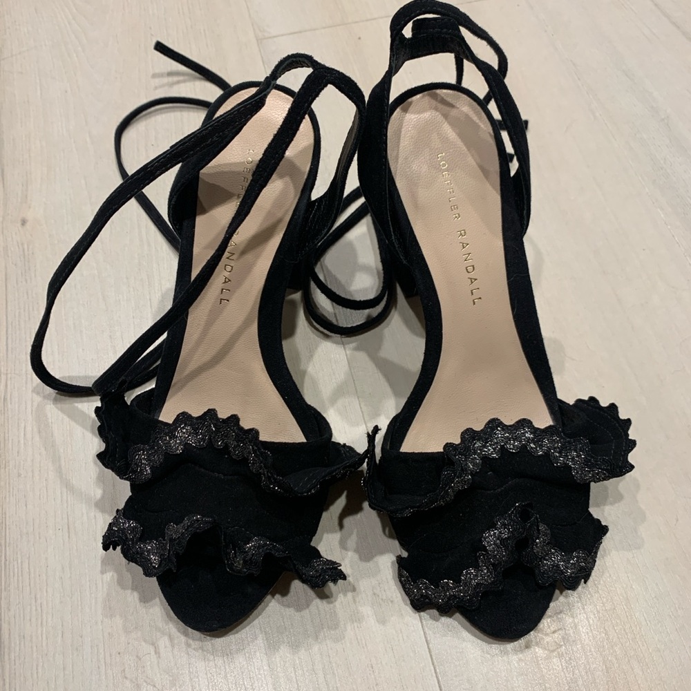 Loeffler Randall Black Ruffle Heels